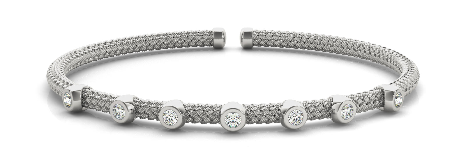 14K Gold Lab Diamond Italian Bangle