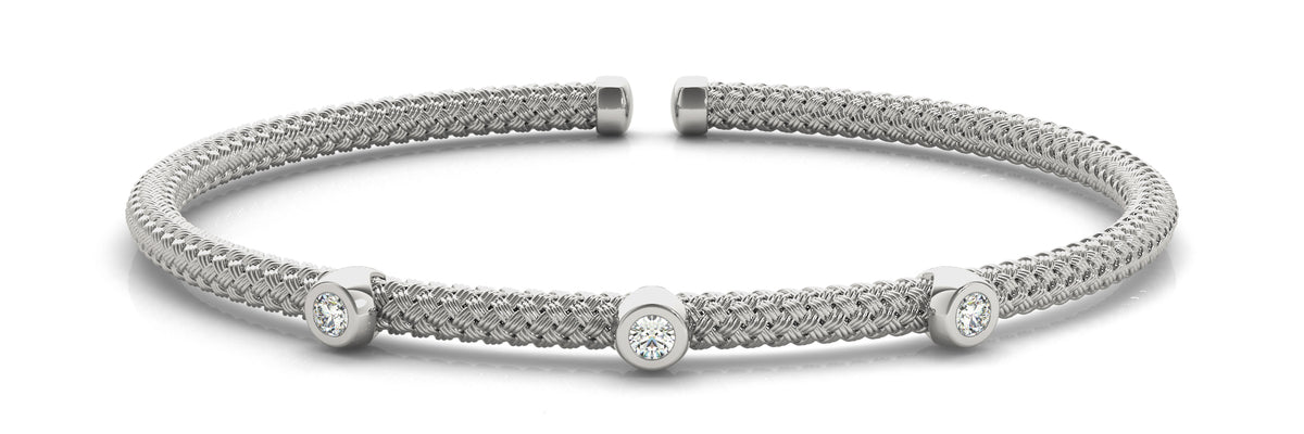 14K Gold Lab Diamond Italian Bangle