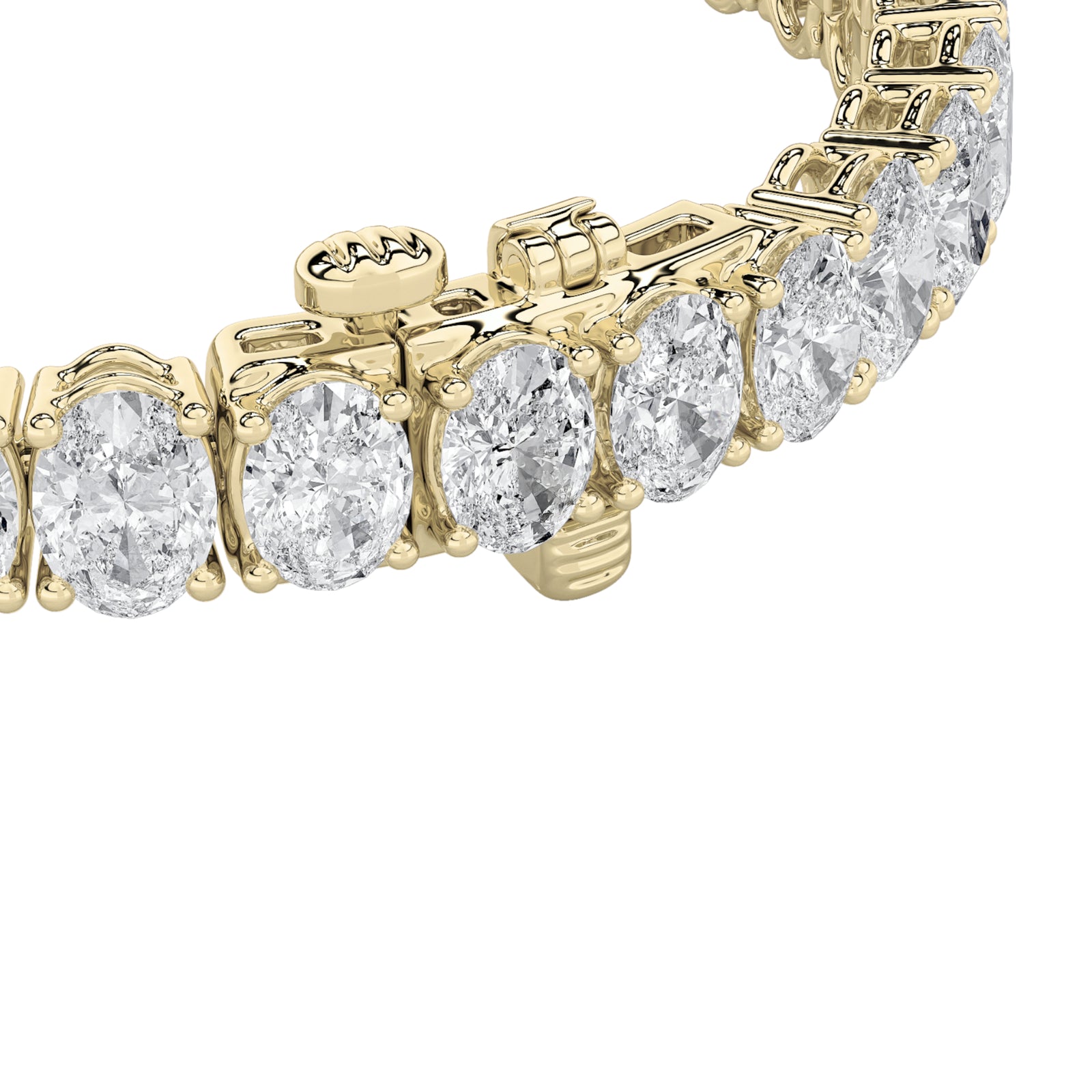 14.75Cttw Oval Shaped Lab Grown Diamond (F/VS) Tennis Bracelet in 14K Gold