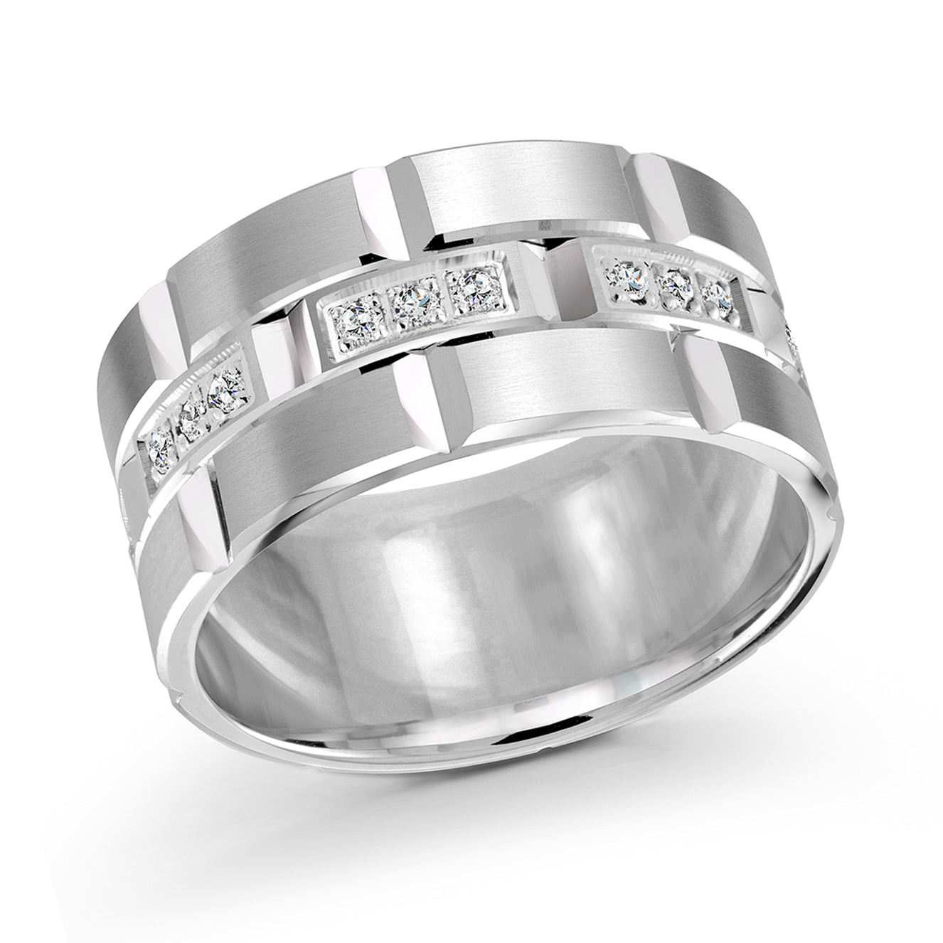 11mm White Satin Mardini Diamond Band 0.36 CTW Lab VS