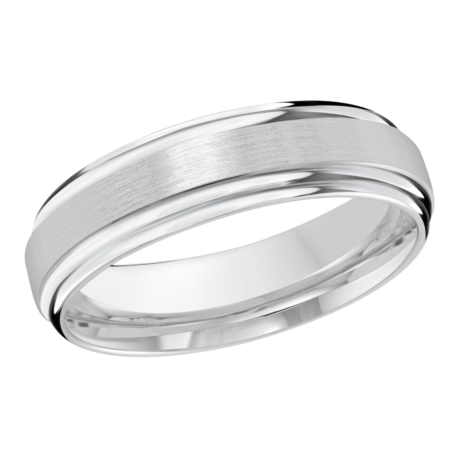 6mm White Satin Carved Band Style M3-058-6W-01