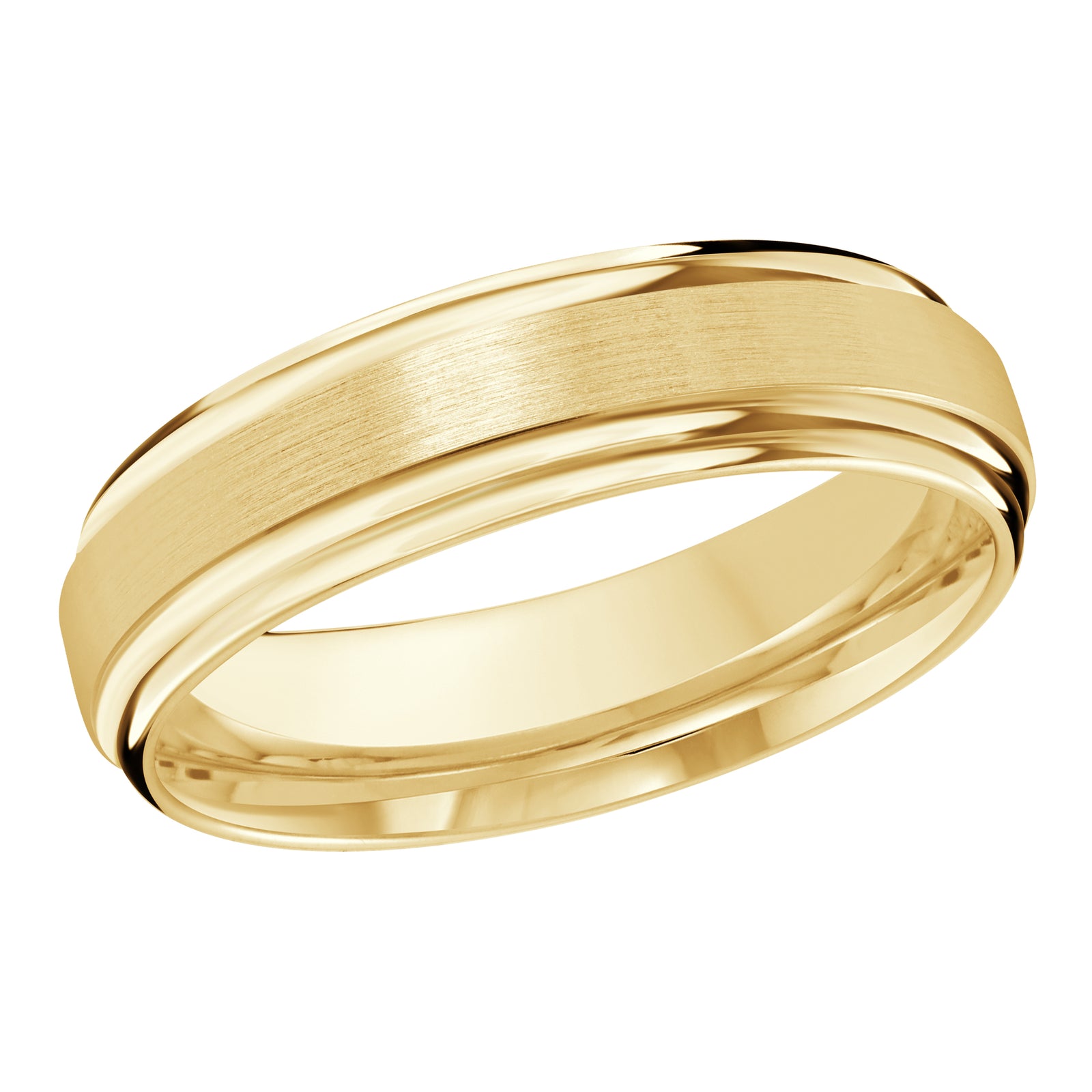 6mm Yellow Satin Carved Band Style M3-058-6Y-01