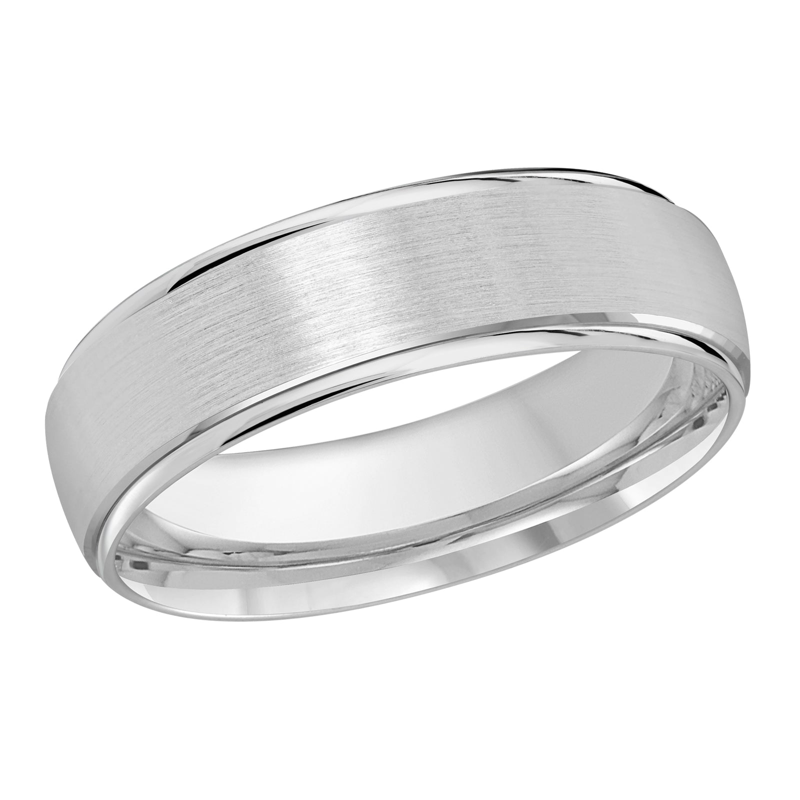 6mm White Satin Carved Band Style M3-1166-6W-01