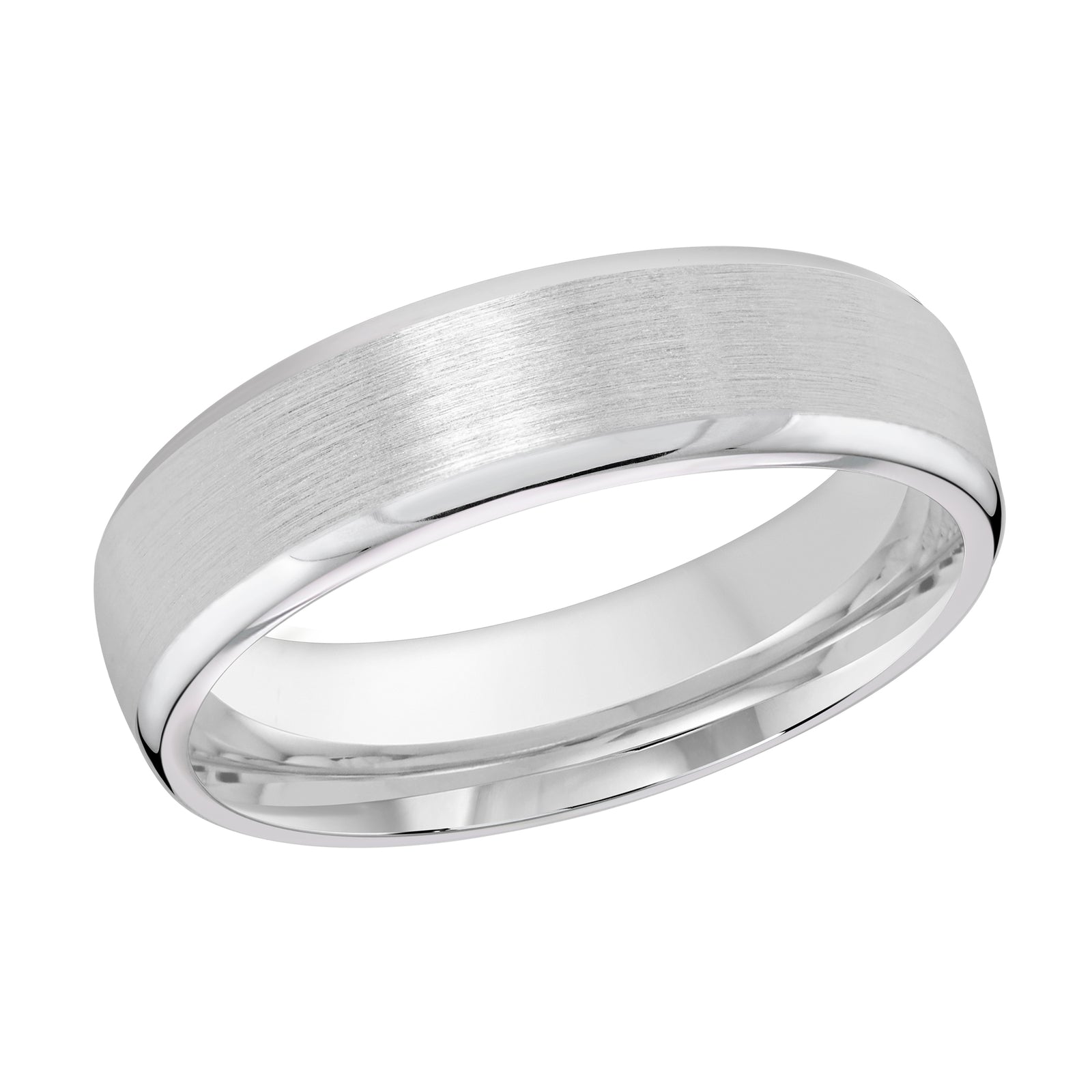 6mm White Satin Carved Band Style M3-132-6W-01
