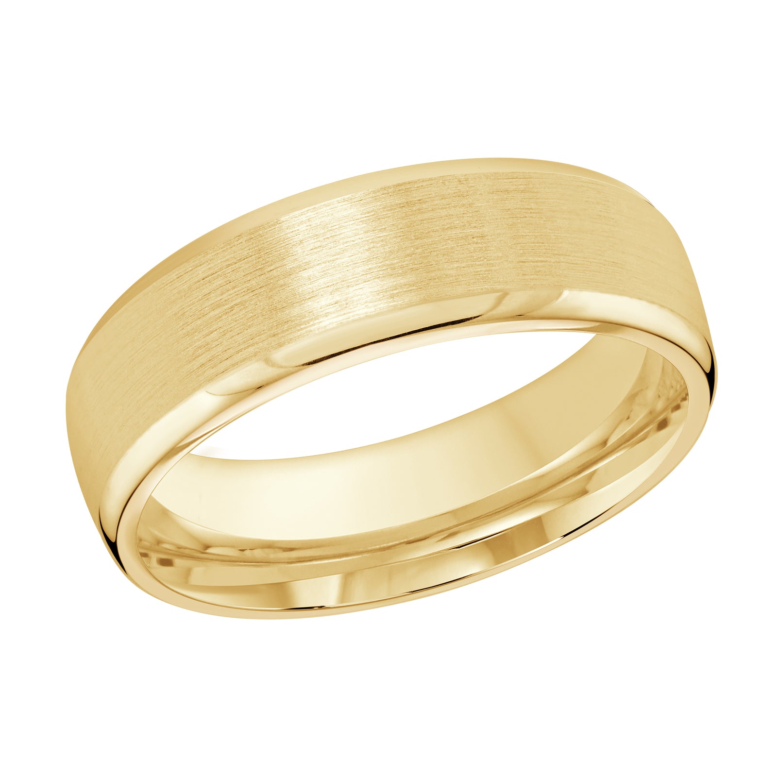 7mm Yellow Satin Carved Band