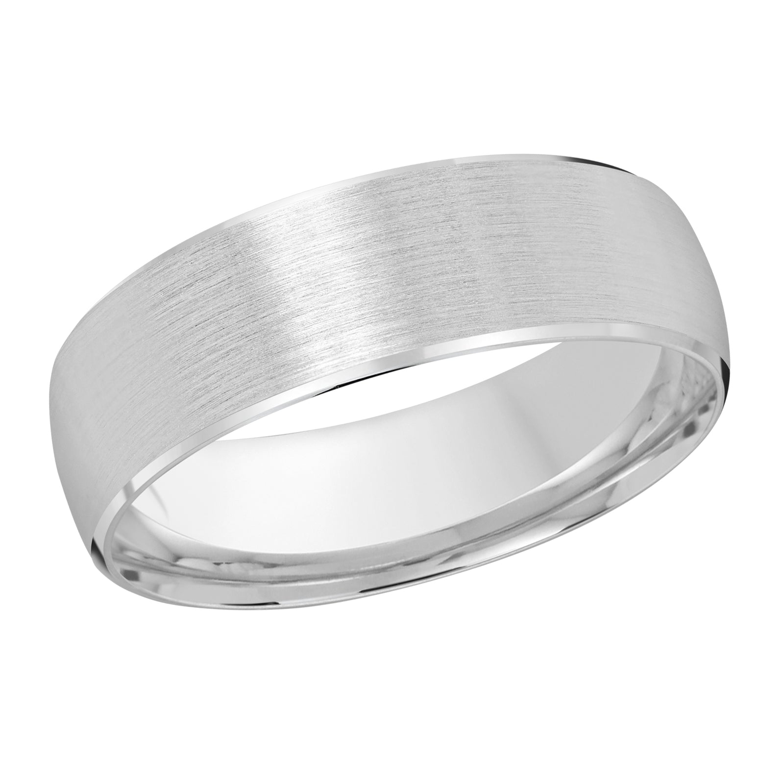 7mm White Satin Carved Band Style M3-249-7W-01