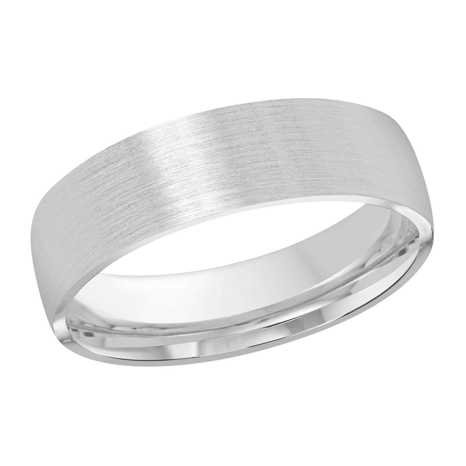 6mm White Satin Carved Band Style M3-961-6W-01