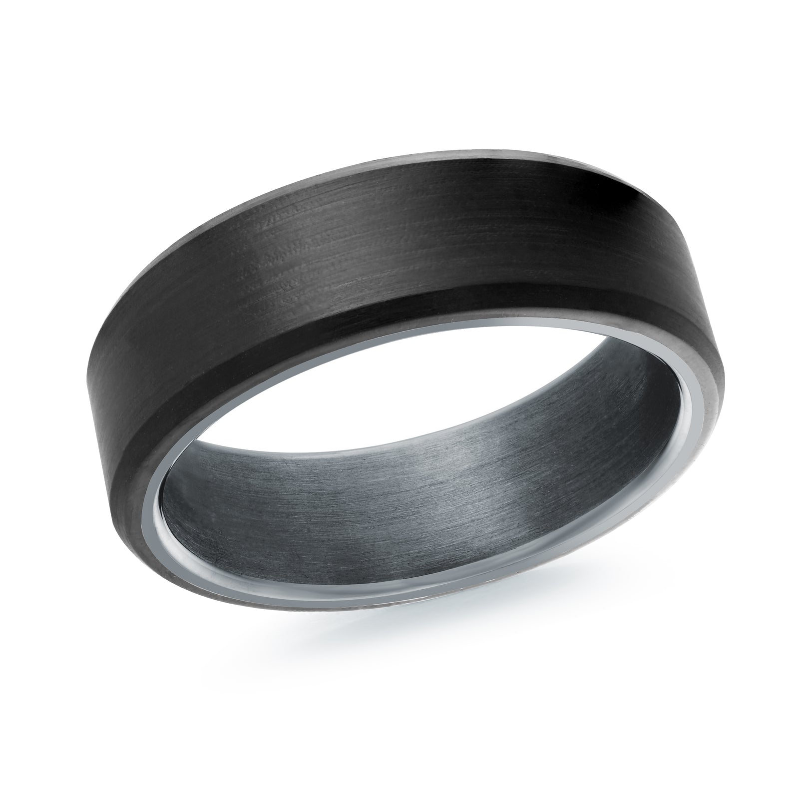 7mm Grey / Black Satin Tantalum Band