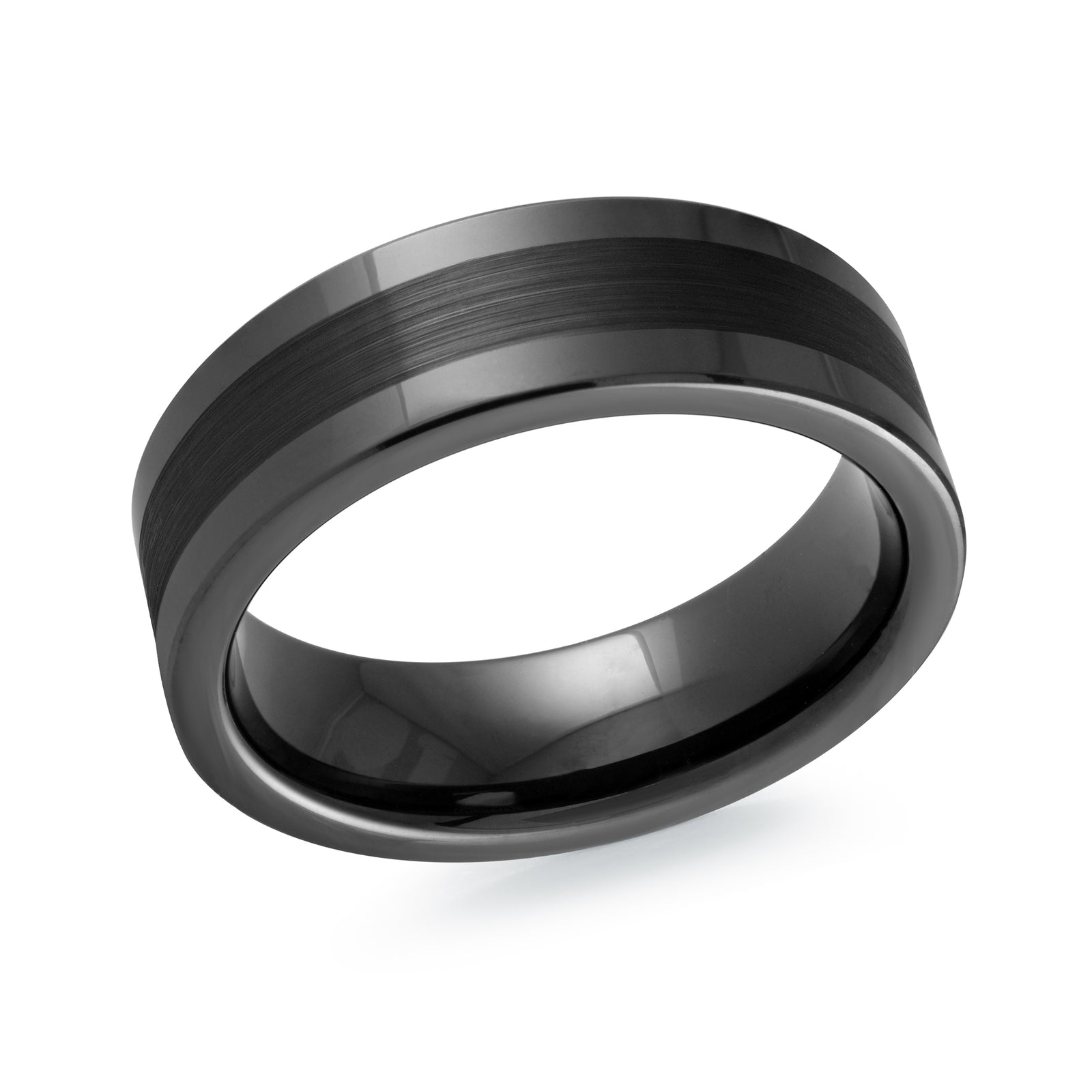 7mm Black Tungsten Band Style TG-057