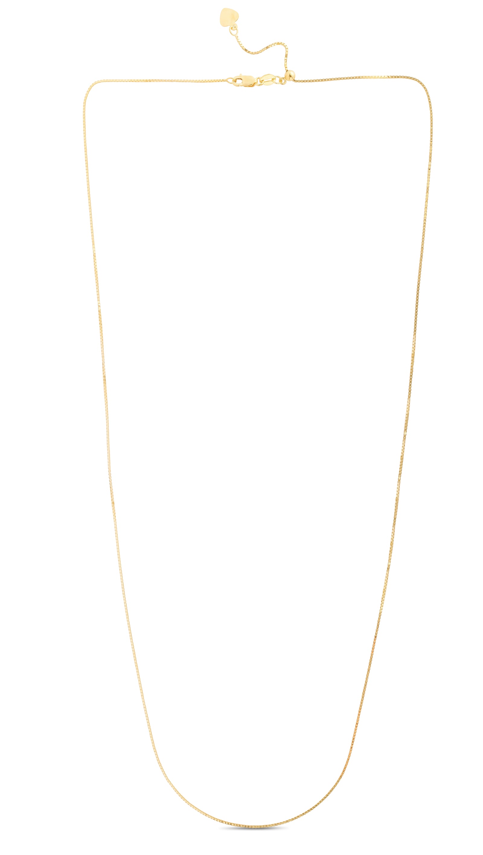 14K Gold 0.94mm Adjustable Box Chain