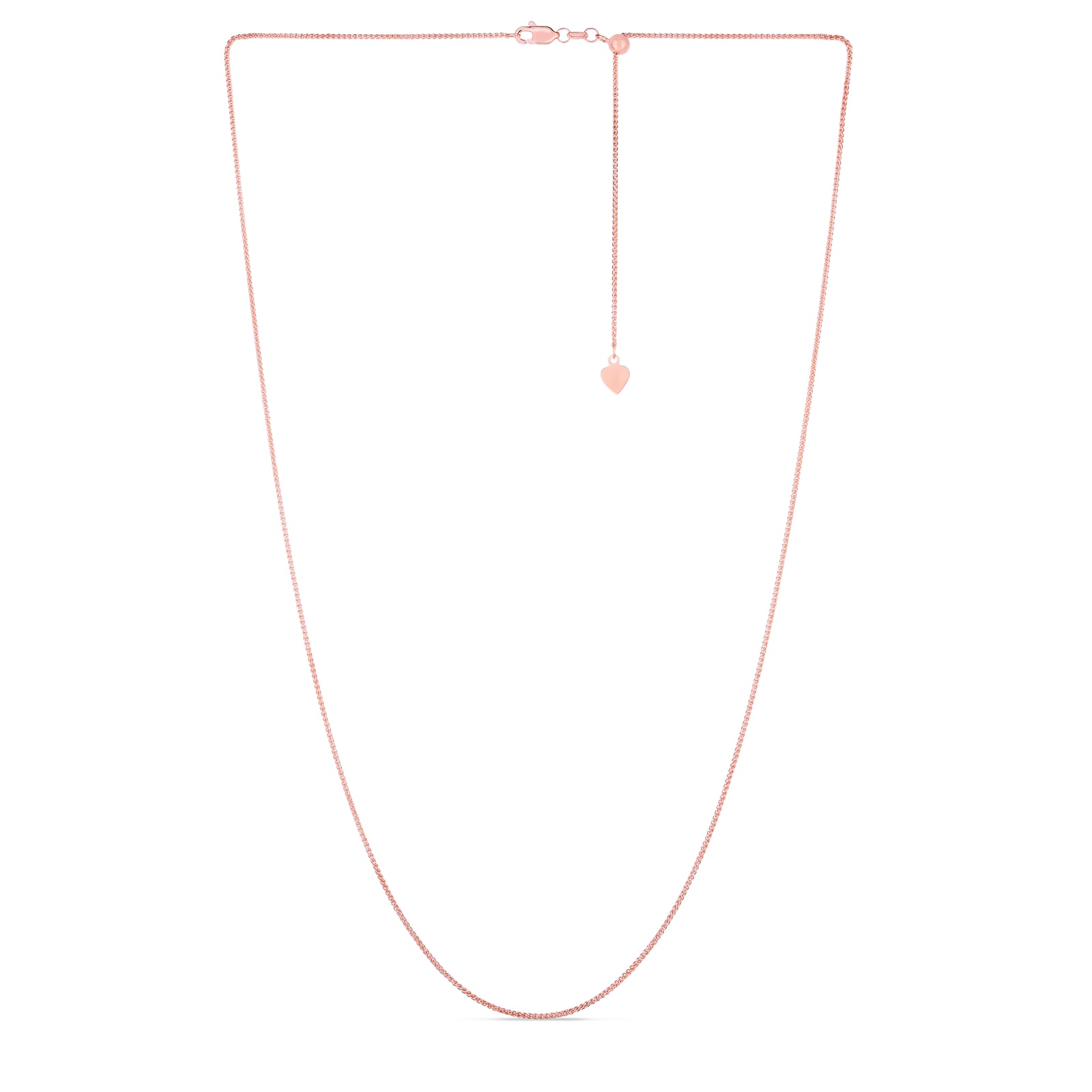 14K Gold 1mm Adjustable Wheat Chain