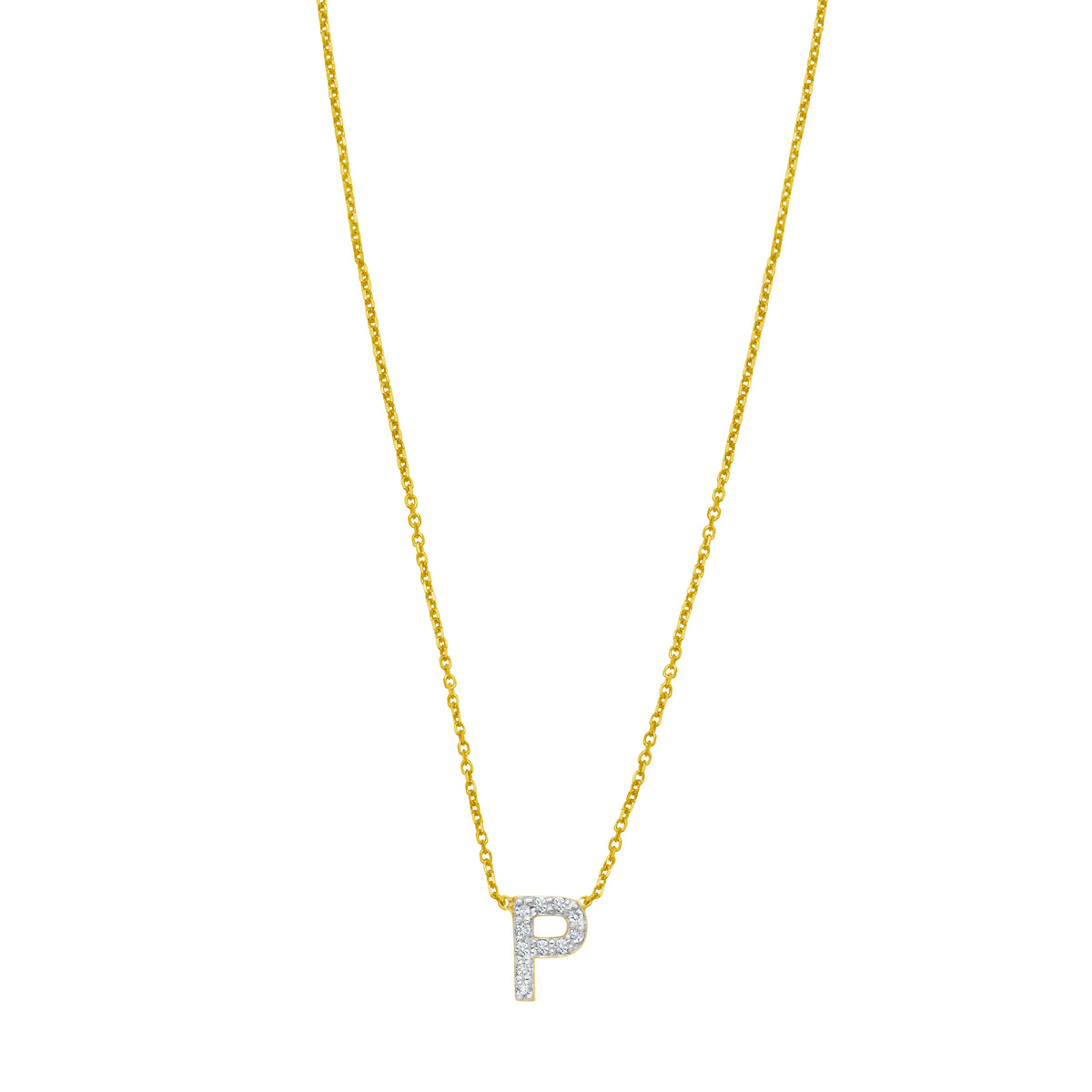 14K Mini Diamond P Initial