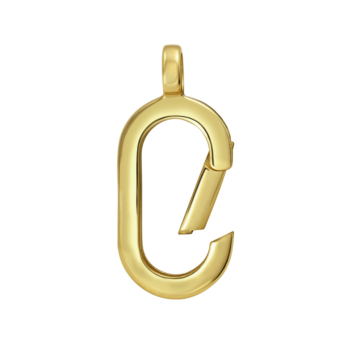14K Charm Oval Push Lock