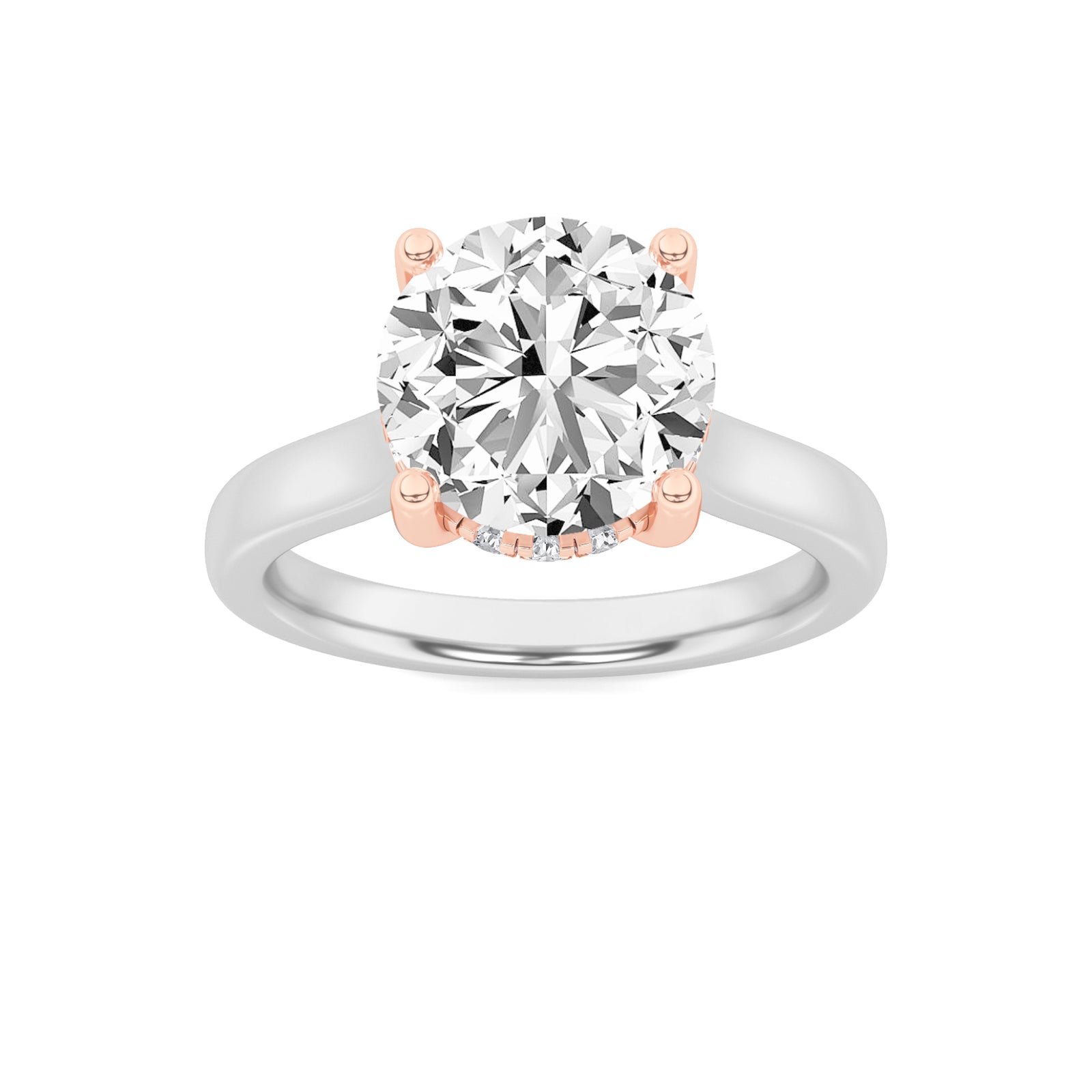 14KRW 3ct Lab Diamond Solitaire Engagement Ring