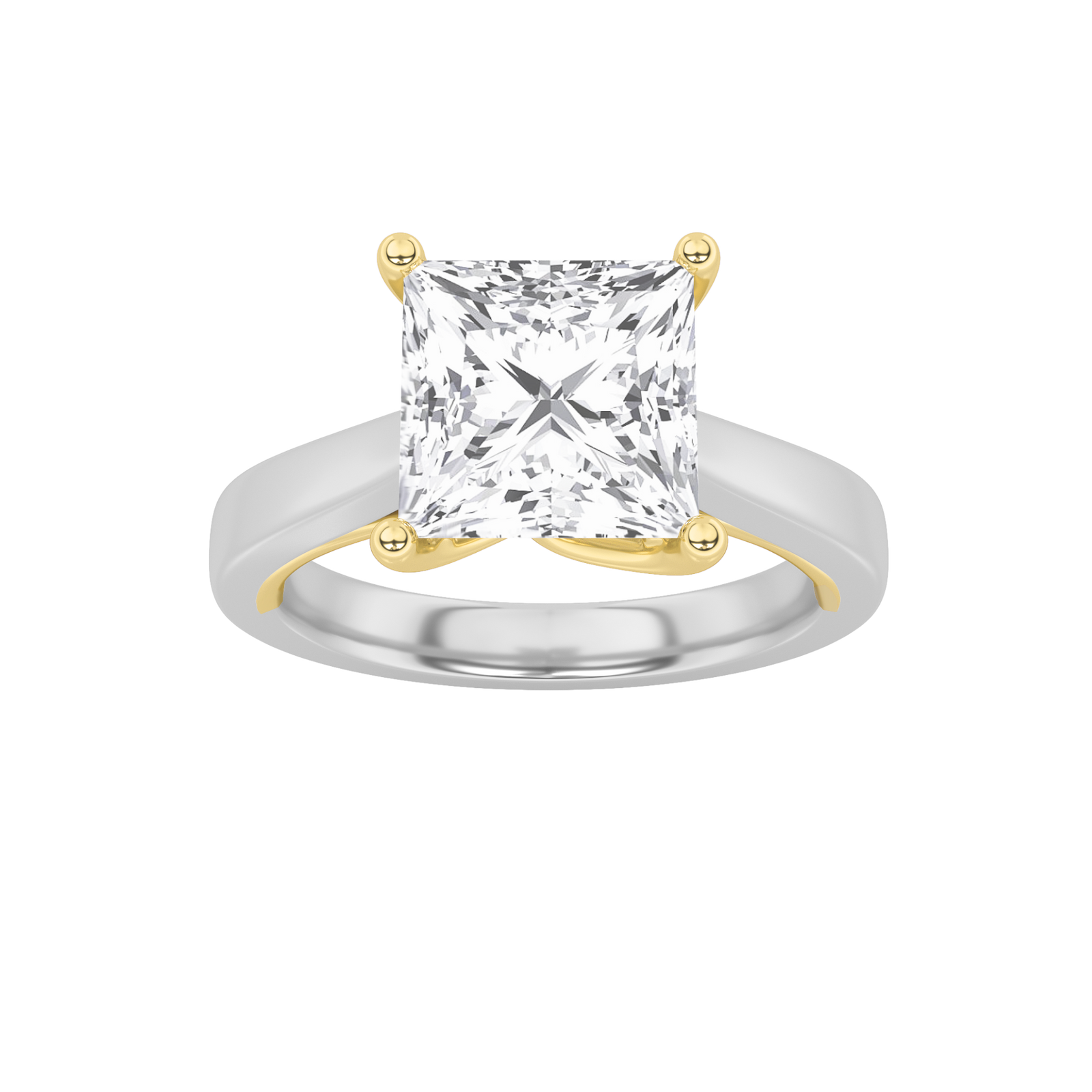14K Gold 3ct F+VS+ Lab Diamond Solitaire Ring
