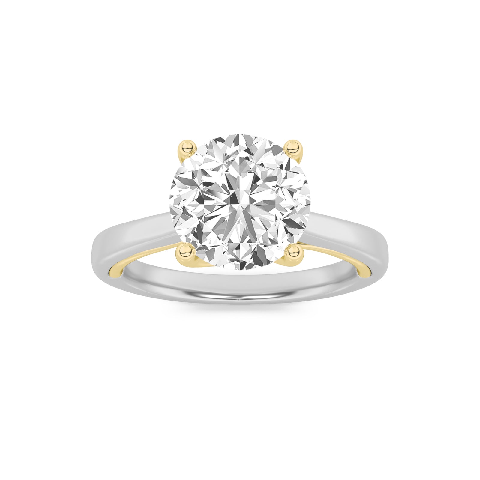 14K WY 2ct Lab Diamond Solitaire Ring G+VS+