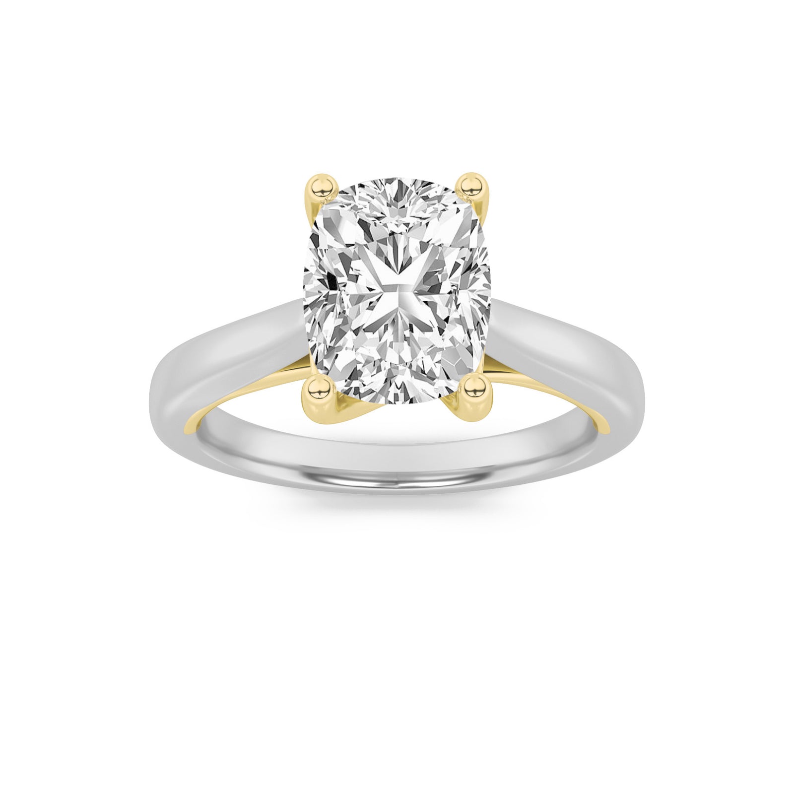 14K WY Lab Diamond Solitaire Ring 1ct G+VS+