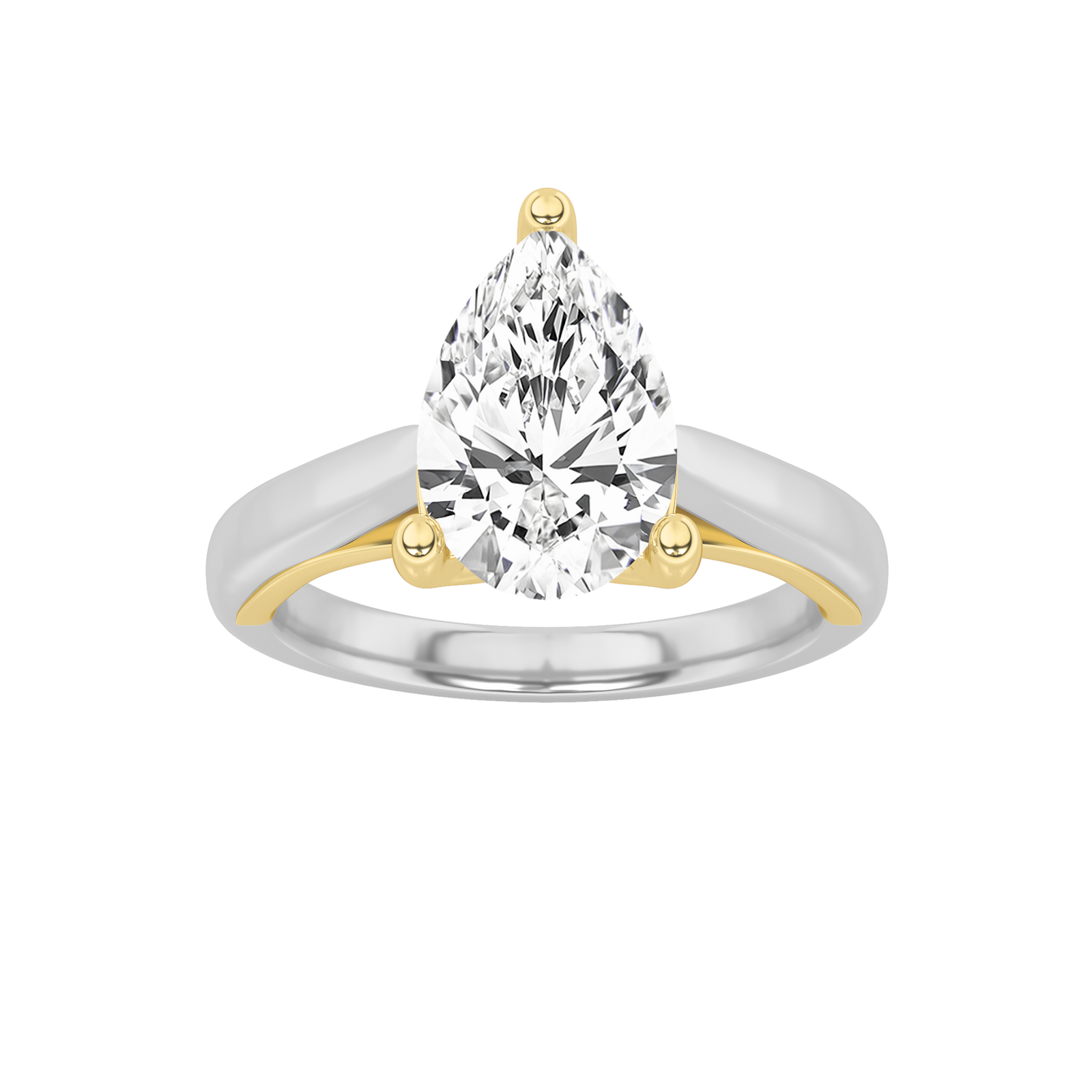 14K WY 1ct Lab Diamond Solitaire Engagement Ring