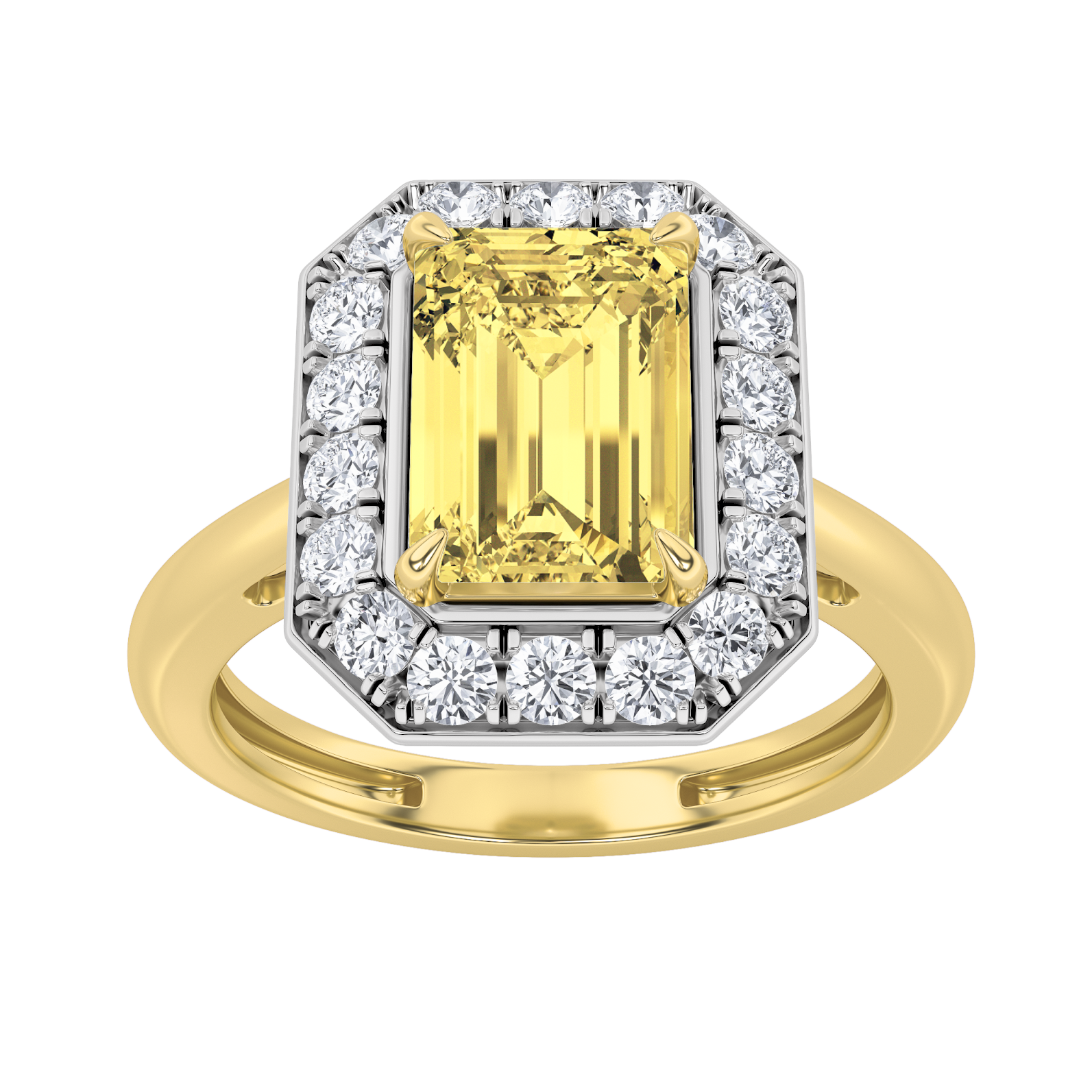 14K White Gold 2ct Lab Diamond Pear Halo Ring