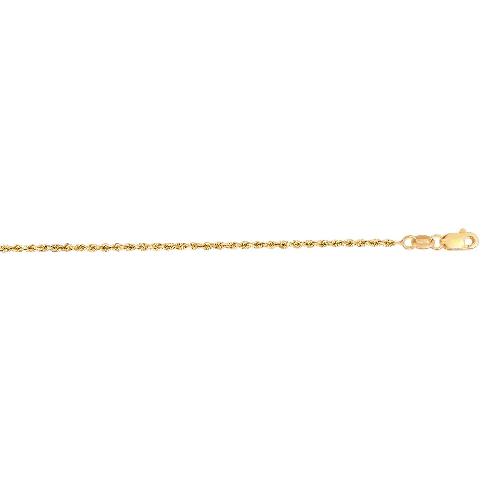 14K Gold 22"" 1.4mm Diamond Cut Royal Rope Chain