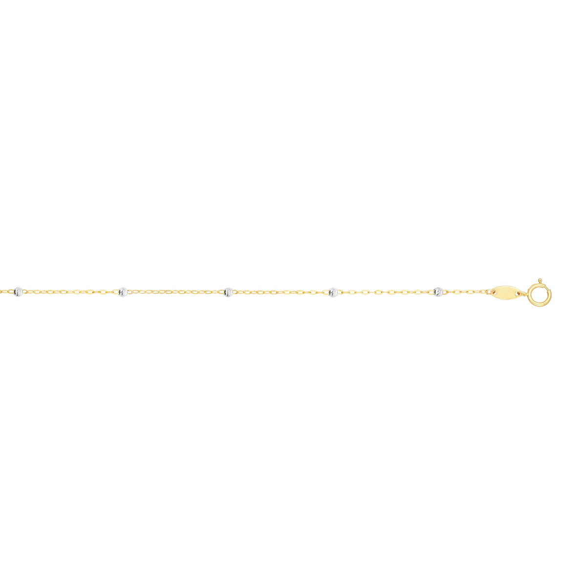 14K Gold 1.8mm Diamond Cut Bead Saturn Chain