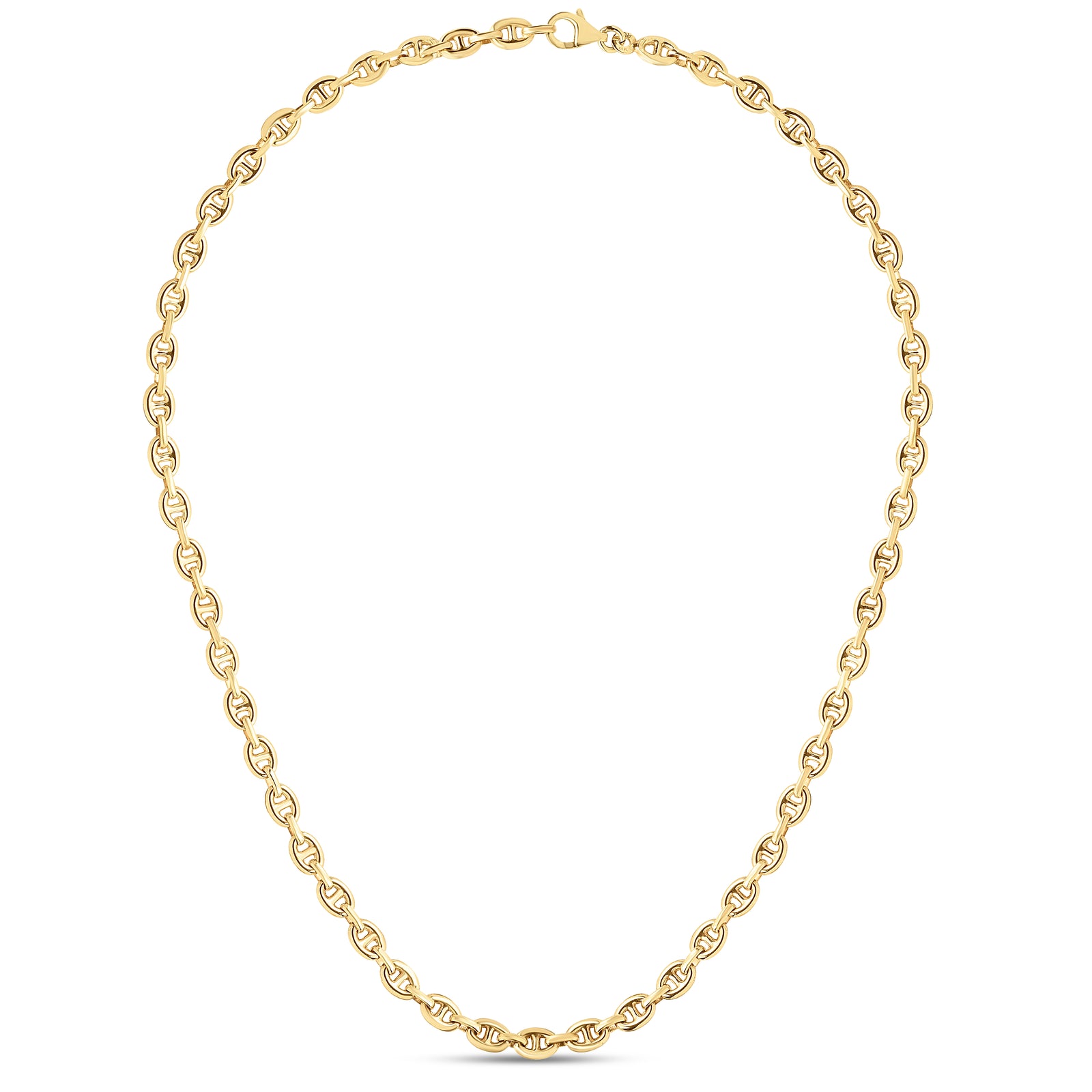 14K Puffed 5.4mm Mariner Necklace