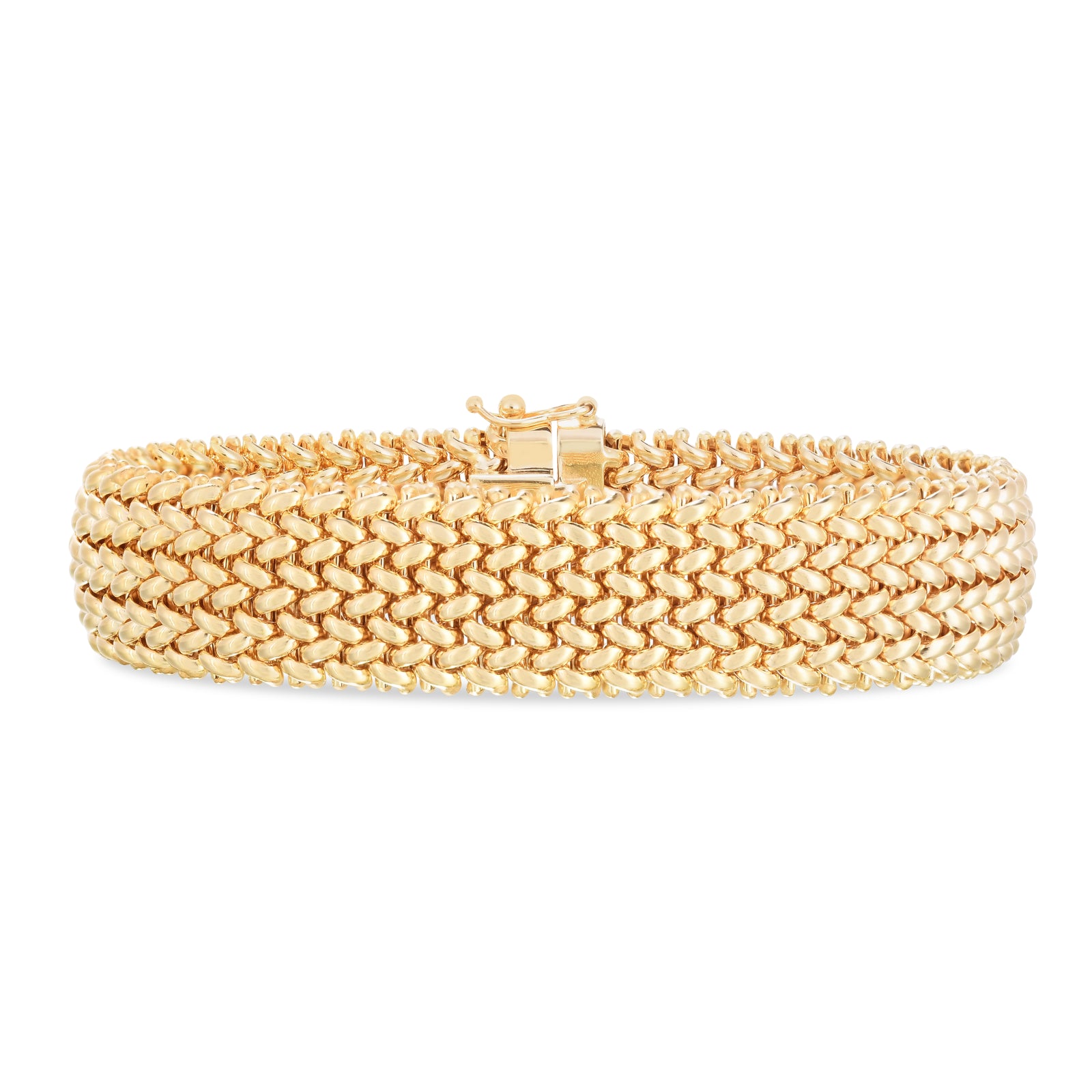 14K Large Mesh Rice Bracelet