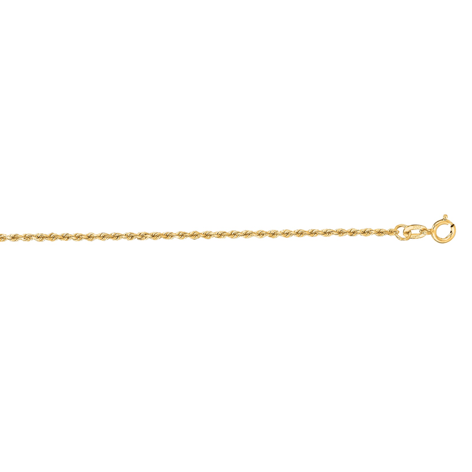 14K Gold 18"" 1.4mm Diamond Cut Royal Rope Chain