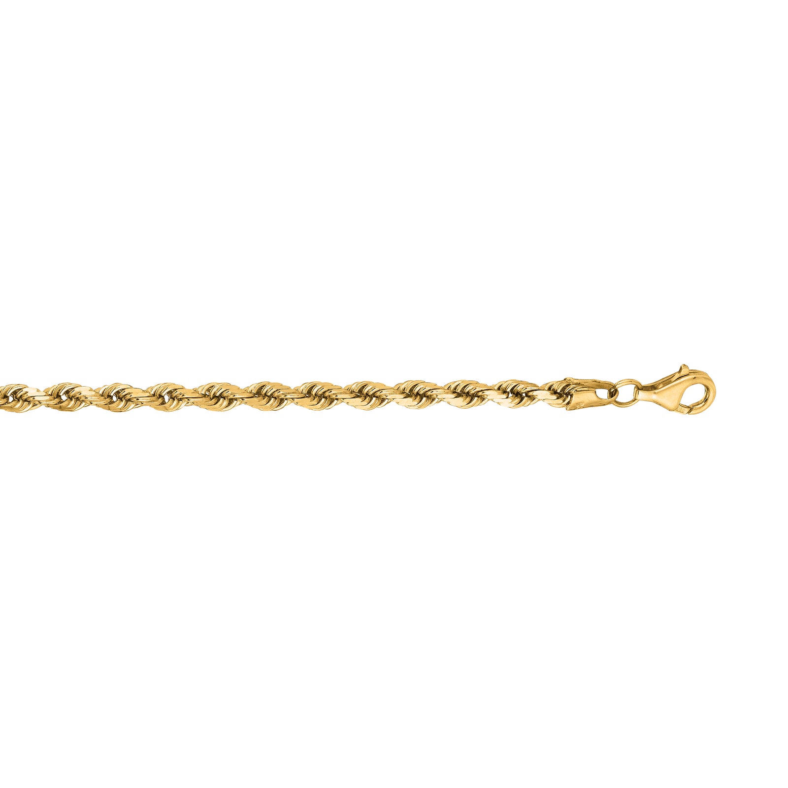 14K Gold 22"" 3.8mm Diamond Cut Royal Rope Chain