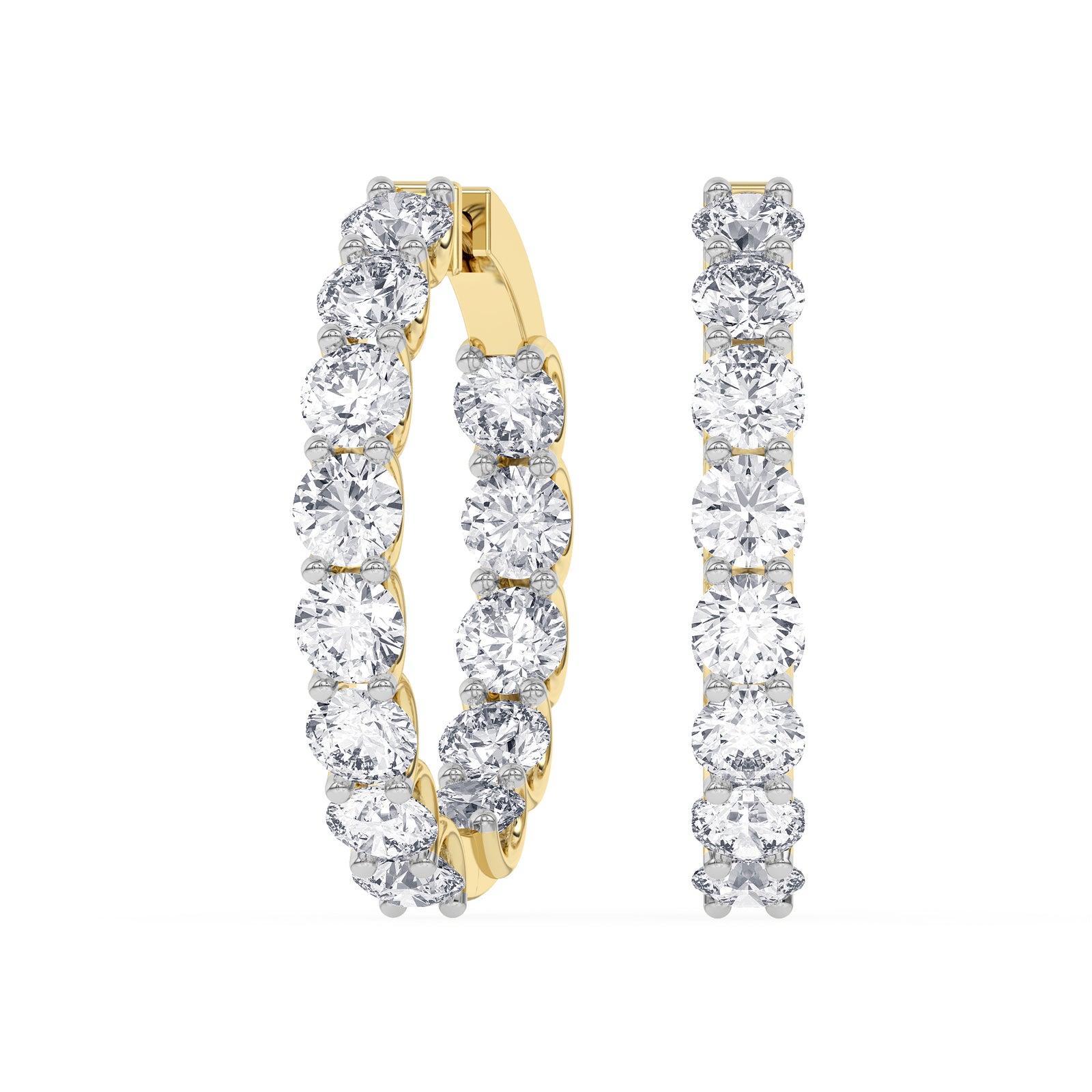 Eterna Inside-Out Lab Diamond Hoop Earrings
